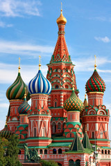 Fototapeta na wymiar Domes of the famous Head of St. Basil's Cathedral
