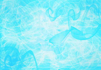 blue abstract background with waves and dots