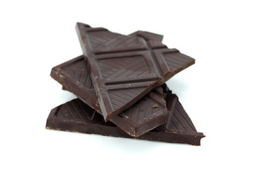 Dark cacao chocolate broken
