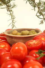 Tomaten und Oliven