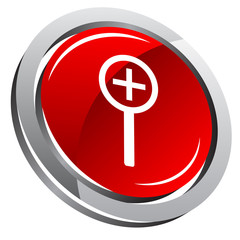 3d glossy button with zoom icon