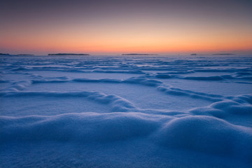 Frozen shapes in icy sea