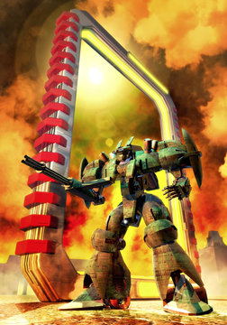 futuristic soldier robo