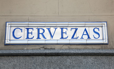 Cervezas is spanish for Beer