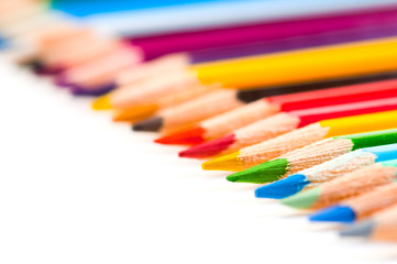 Color pencils on a white