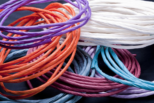 Multi colored papre twists.