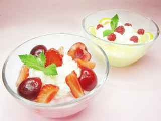 raspberry dessert with pudding