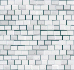 Vector seamless brick wall made of white bricks.