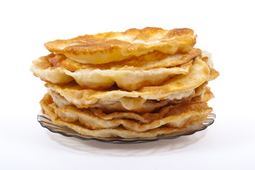 Stack of pancakes on the plate