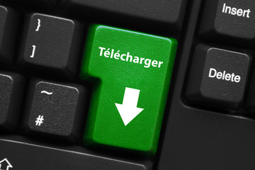 Touche TELECHARGER sur Clavier (téléchargement internet bouton)