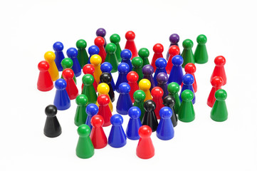 menschenmassen/ nationen/ hautfarben symbol spielfiguren