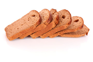 Fresh wheat bread. Isolated on white background