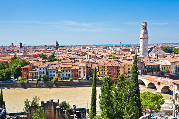 Verona panoramic view from the hill