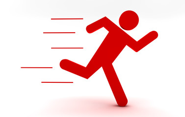 Red man running