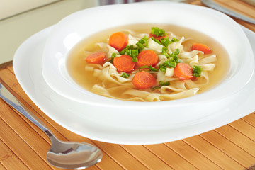 Chicken soup with macaroni and carrots , zupa 2