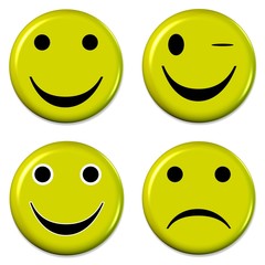 Emoticons mit unterschiedlicher Laune