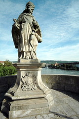 Obraz premium Bayern, Würzburg, Alte Main-Brücke, Karl d. Grosse,