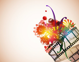 Floral Filmstrip Background