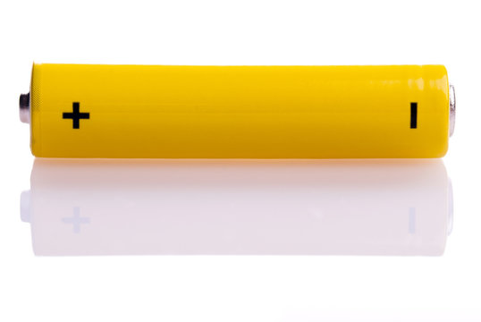 gelbe Batterie quer liegend