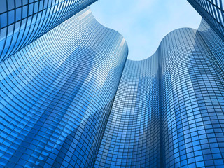Office building on a background of the blue sky