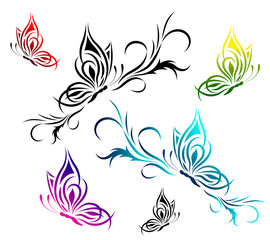 Butterflies with a flower pattern