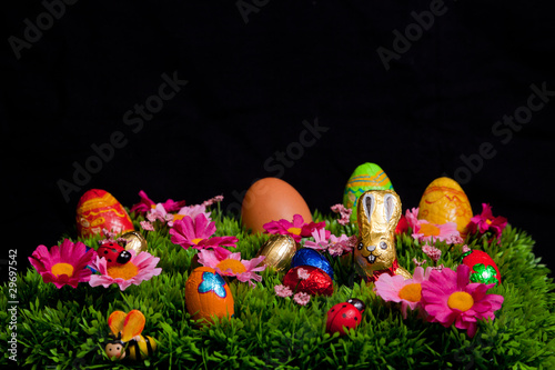 &amp;quot;Osterwiese Osternest Osterhase freigestellt&amp;quot; Stock photo and royalty ...