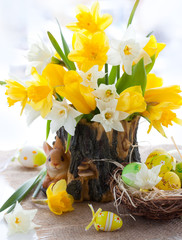 Narcissus and tulips for Easter