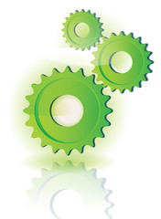 rouage, engrenage verts - green business