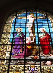 La passion du Christ, vitrail de l'&eacute;glise Saint Roch &agrave; Paris