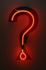 Question mark neon signage