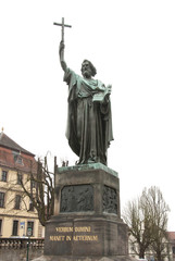 Fototapeta premium Statue of Saint Bonifatius, Fulda, Germany