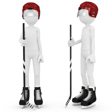 3d man with hockey gear