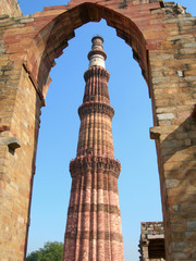 Qutb Minar tower monument in New Delhi, India
