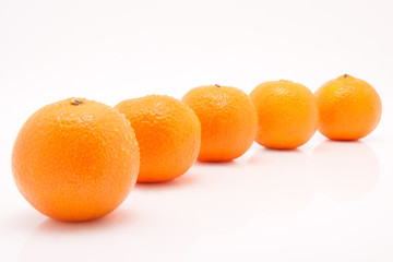 Mandarinen vor weissem Hintergrund