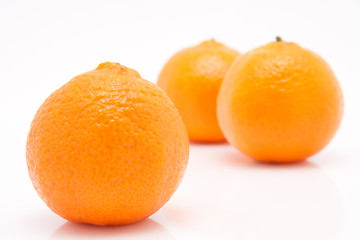 Mandarinen vor weissem Hintergrund