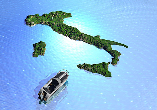 Italia 3d cartina fisica motoscafo