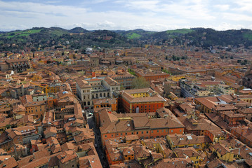 Italy, Bologna aerial view from Asinelli tower