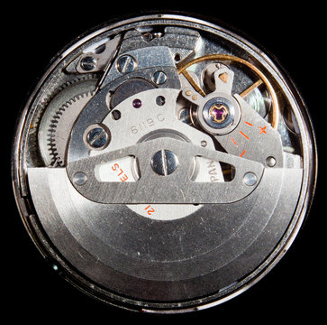 Interior Of Automatic Wrist Watch