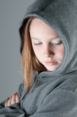 tweenager looking upset
