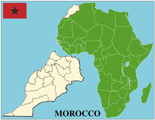 Morocco emblem map africa world business success background