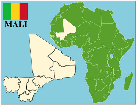 Mali emblem map africa world business success background