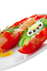 salmon and vegetables