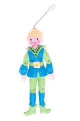 Cute Christmas Ornament Boy Elf Isolated