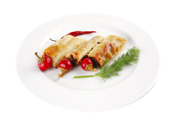 cannelloni and red hot peppers