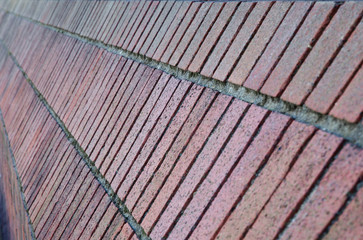 Angled brick wall perspective