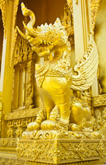 Stucco door guardian  in Thai traditional style