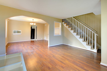 Empty House Living room with staircase