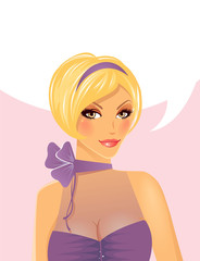 Vector illustration of speaking women