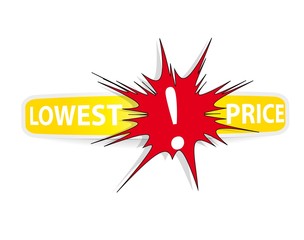 Lowest Price Sticker. Vector.