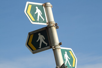 Footpath signs.